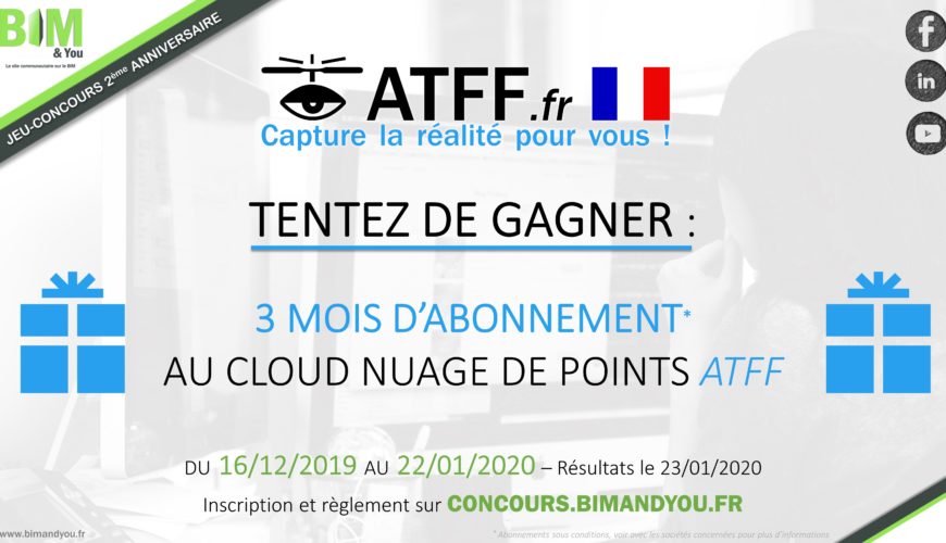 Gagnez 3 mois d'abonnement à la plateforme de traitement et de visualisation de nuages de points ATFF